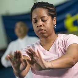 Woman performing tai chi Woman performing tai chi